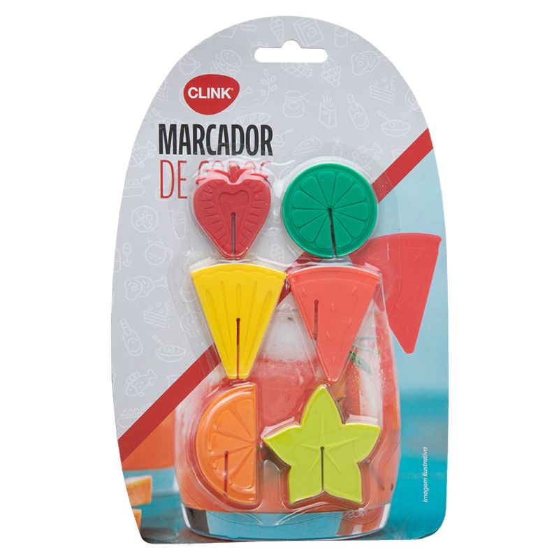 KIT 6 MARCADORES COPO SILICONE 2X2CM