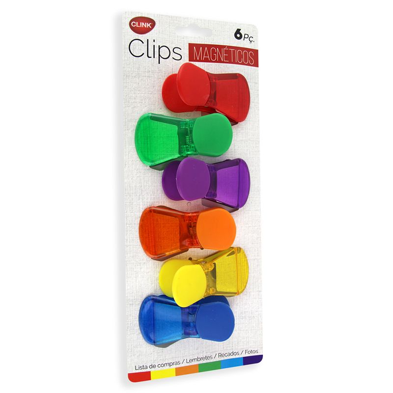 CK4635 - KIT 6 CLIPS EMBALAGENS PLASTICO 7X4CM