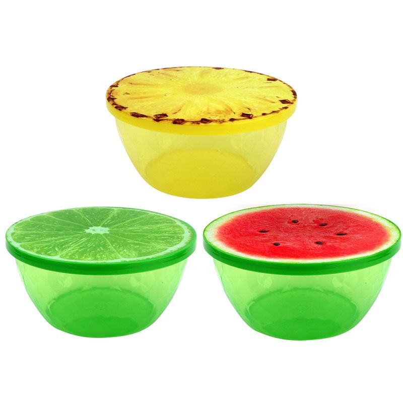 KIT 3 POTES FRUTA 650ML PLASTICO 14X7,5CM