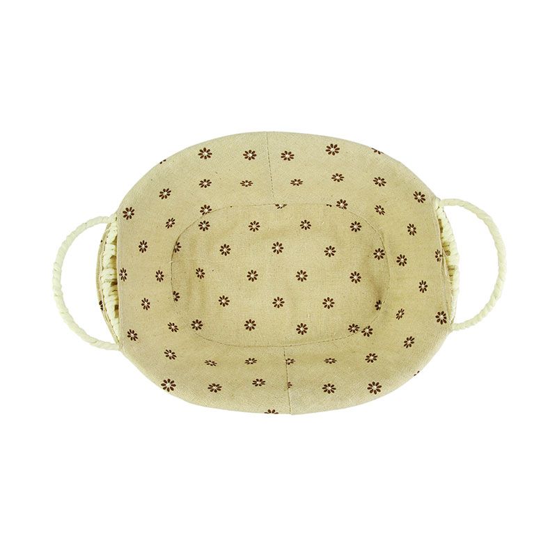 CESTO PAES OVAL ESTAMPADO ALGODAO CELULOSE 31X20X12CM (1UN)