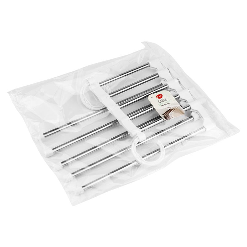 CABIDE CALCAS PLASTICO ACO INOX 34X15X7CM