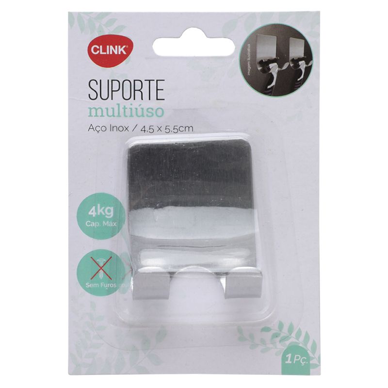 SUPORTE LAMINA BARBEAR ACO INOX 4,5X6CM