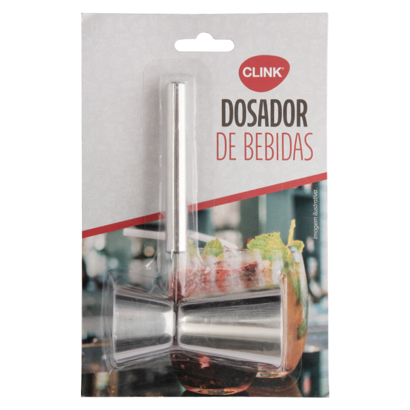 DOSADOR BEBIDAS 25/50ML ACO INOX 16X8,6X4,3CM