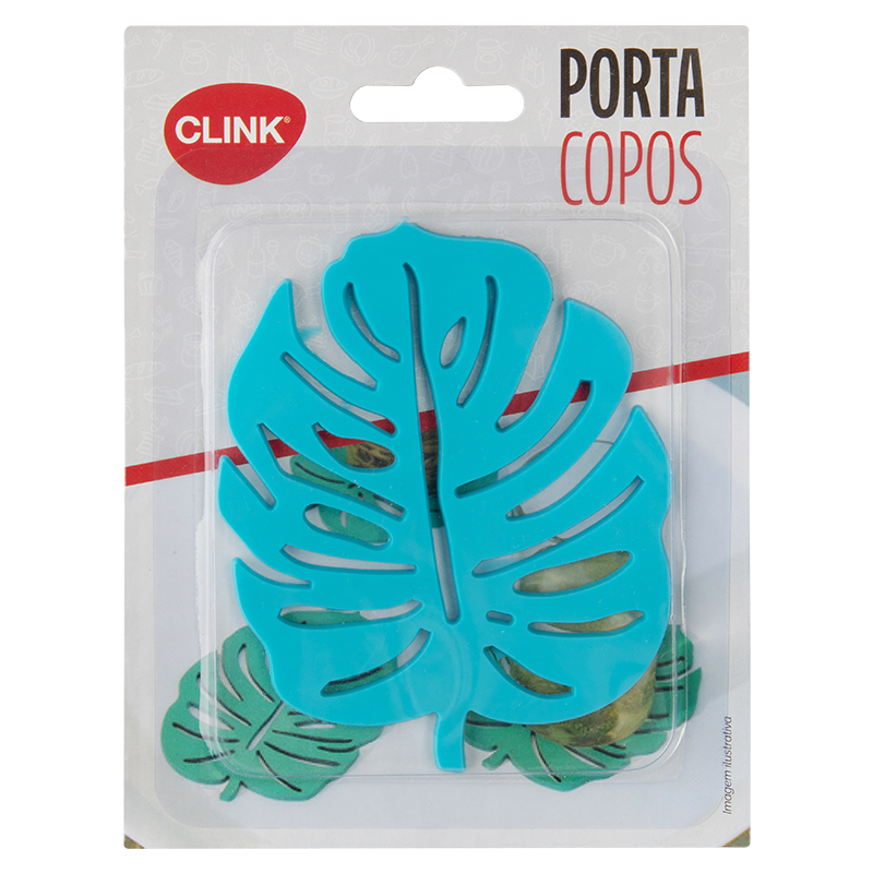 PORTA-COPOS FOLHA PLASTICO PVC 9,8X8X0,3CM