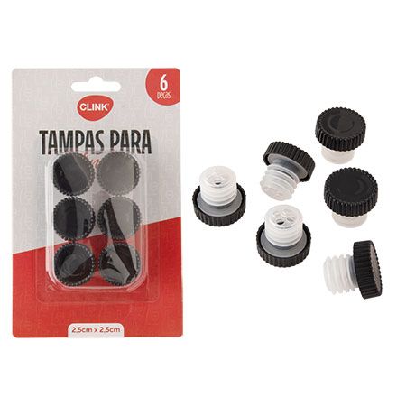 CK6222 - TAMPA GARRAFA VINHO PLÁSTICO PP 6 PCS 2,5CM X 2,5CM