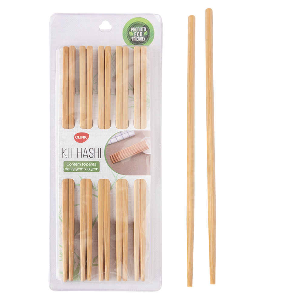 CK6251 - HASHI 10 PCS BAMBU 23,5CM X 0,3CM X 0,3CM