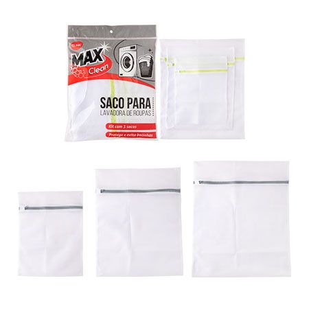 CK6301 - KIT 3 PCS SACO ZÍPER LAVADORA TECIDO DACRON 49CM X 59,5CM X 0,2CM