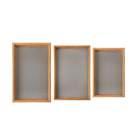 CK6345 - KIT 3PCS BANDEJA BAMBU E MDF 46CM X 31CM X 4,5CM