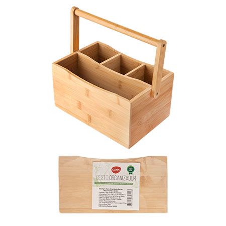 CK6352 - CESTO ORGANIZADOR BAMBU 25CM X 15,5CM X 22,5CM