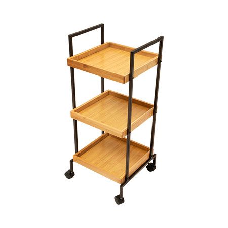 CK6360 - SUPORTE ORGANIZADOR BAMBU, MDF E FERRO 35,5CM X 32CM X 79CM