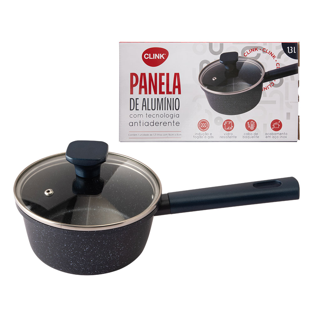 CK6392 - PANELA DE INDUÇÃO 1300ML ROYAL ALUMÍNIO, VIDRO E BAQUELITE16CM X 8CM