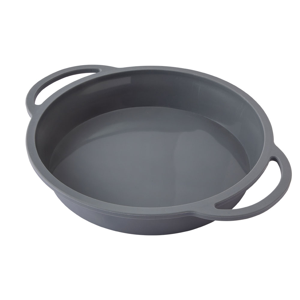 CK6504 - FORMA PEGADOR REDONDA SILICONE E AÇO INOX 30,8CM X 24,2CM X 4,4CM