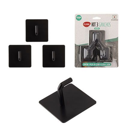 CK6522 - KIT 3PCS GANCHO FERRO 4,5CM X 4,5CM X 2,8CM