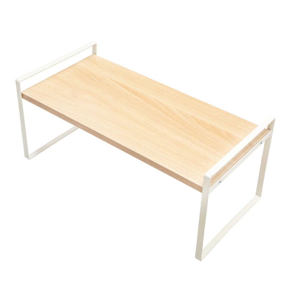 CK6754 - ORGANIZADOR MESA 2 ANDARES BRANCO MADEIRA E FERRO 40,7CM X 20CM X 18CM