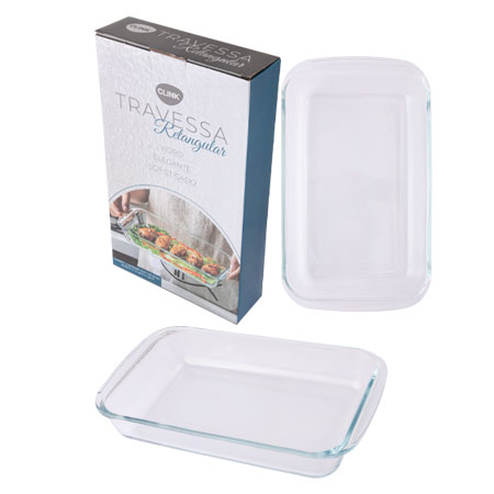 CK6784 - TRAVESSA RETANGULAR 1600ML VIDRO 29,5CM X 14CM X 5CM