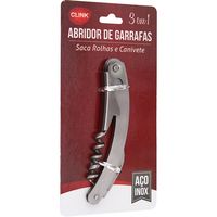 CK4451 - SACA ROLHAS ABRIDOR GARRAFAS ACO INOX 11X1CM