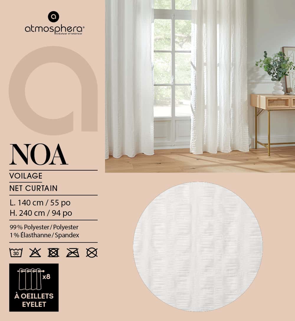 Voilage à oeillets - NOA