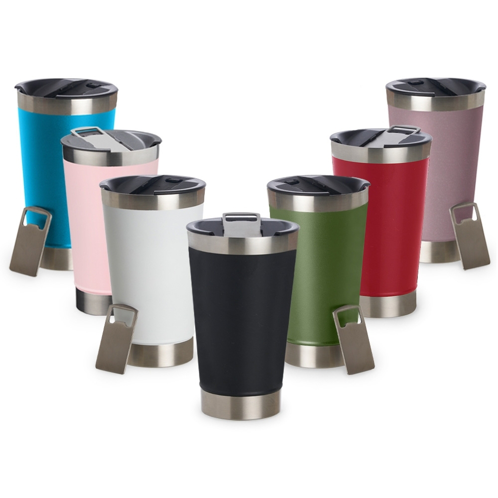 Copo térmico personalizado com tampa e abridor 500 ml