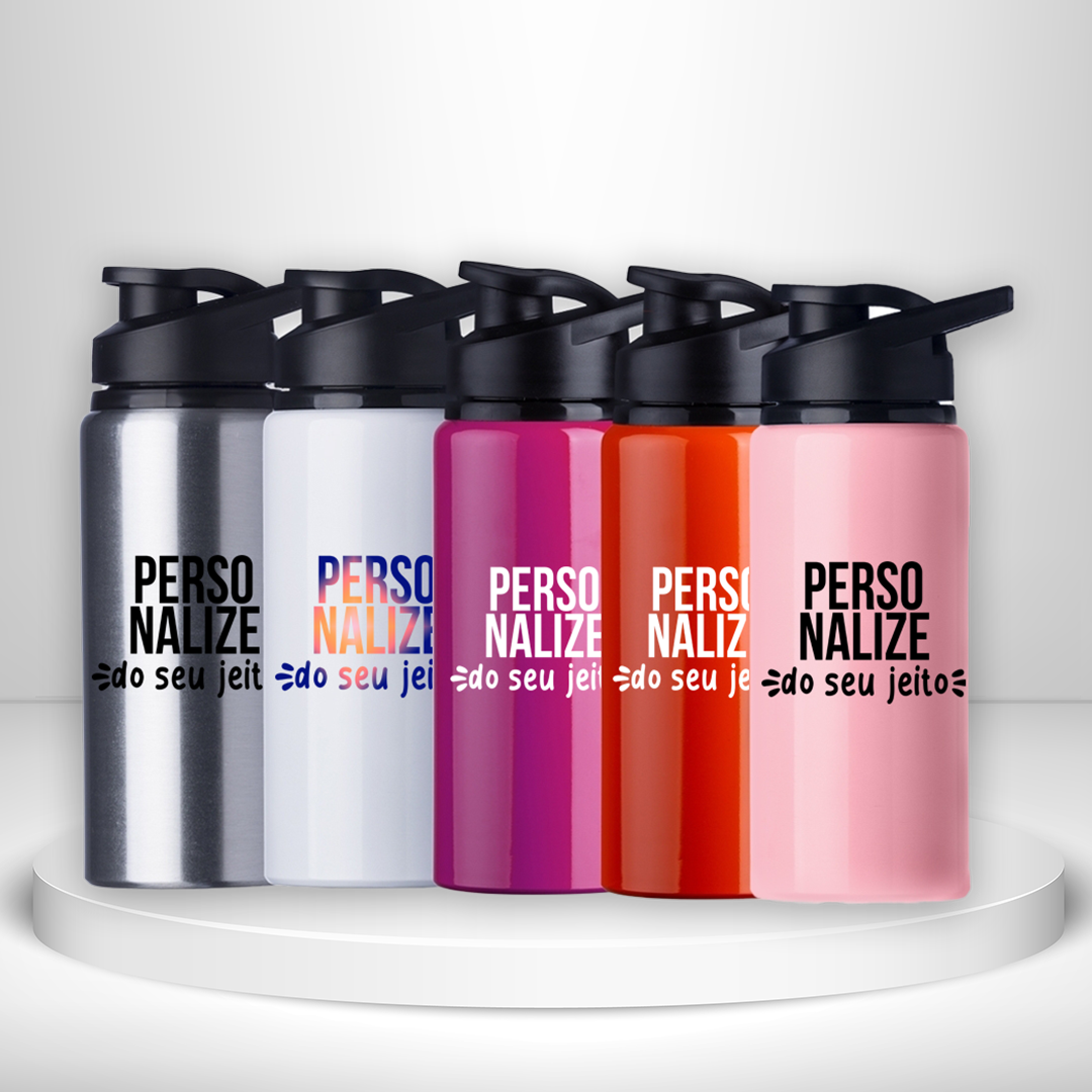 Squeeze de alumínio brilho personalizada 600 ml
