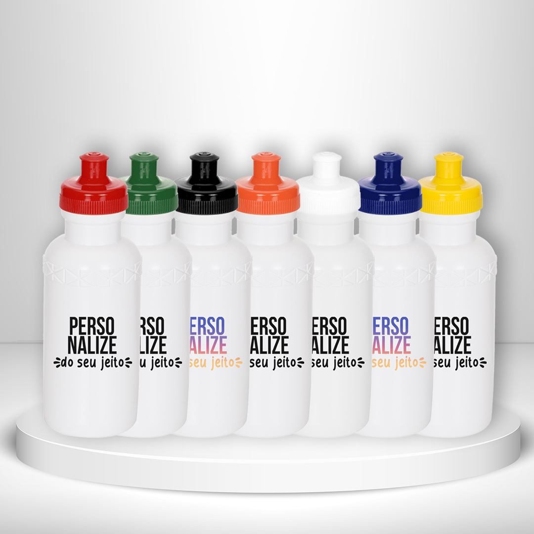 Squeeze de plástico personalizada com tampa colorida 500 ml