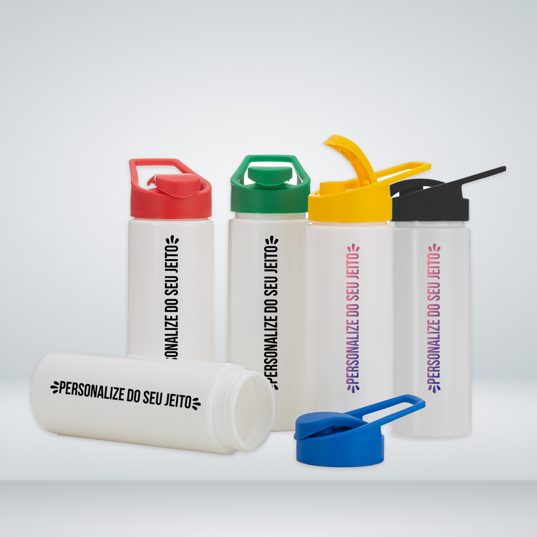 Squeeze de plástico personalizada com tampa colorida 550 ml