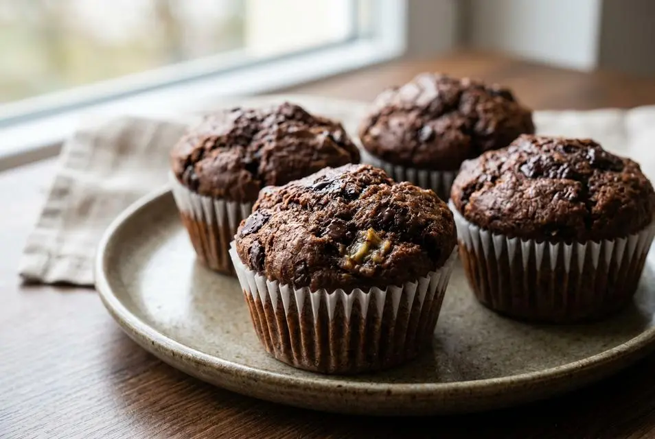 Duplacsokis banános muffin