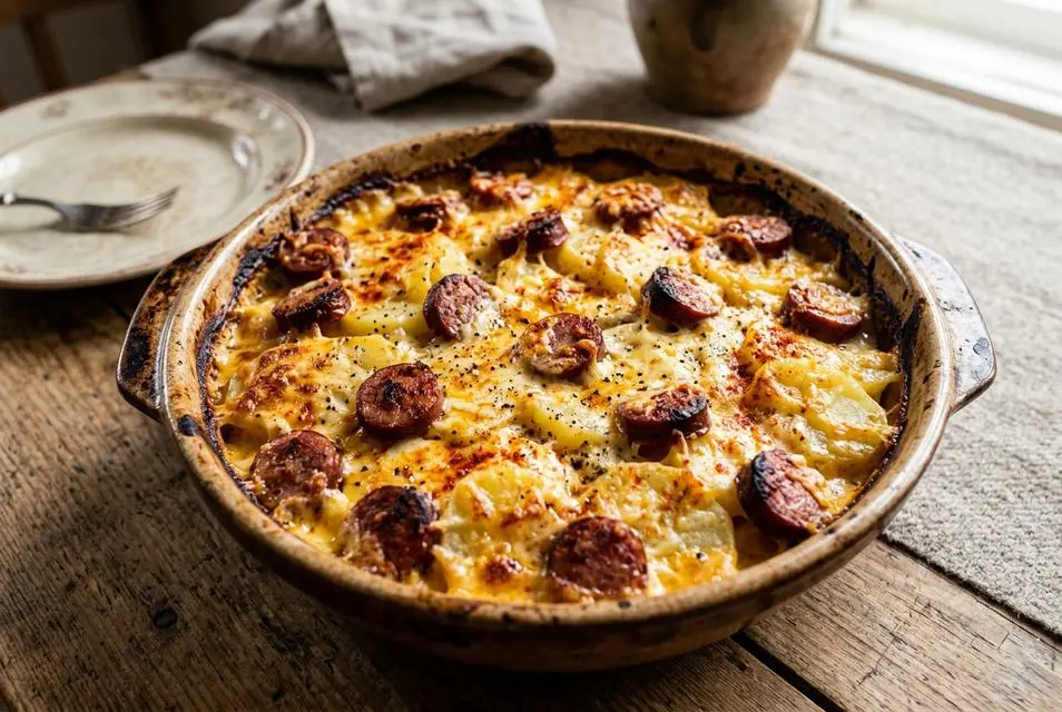 Jolean's Cheese Potato & Smoked Sausage Casserole