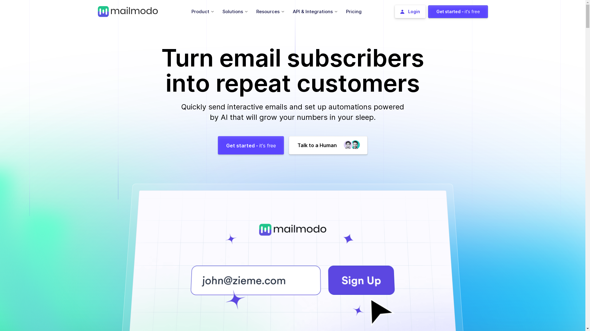 Mailmodo screenshot