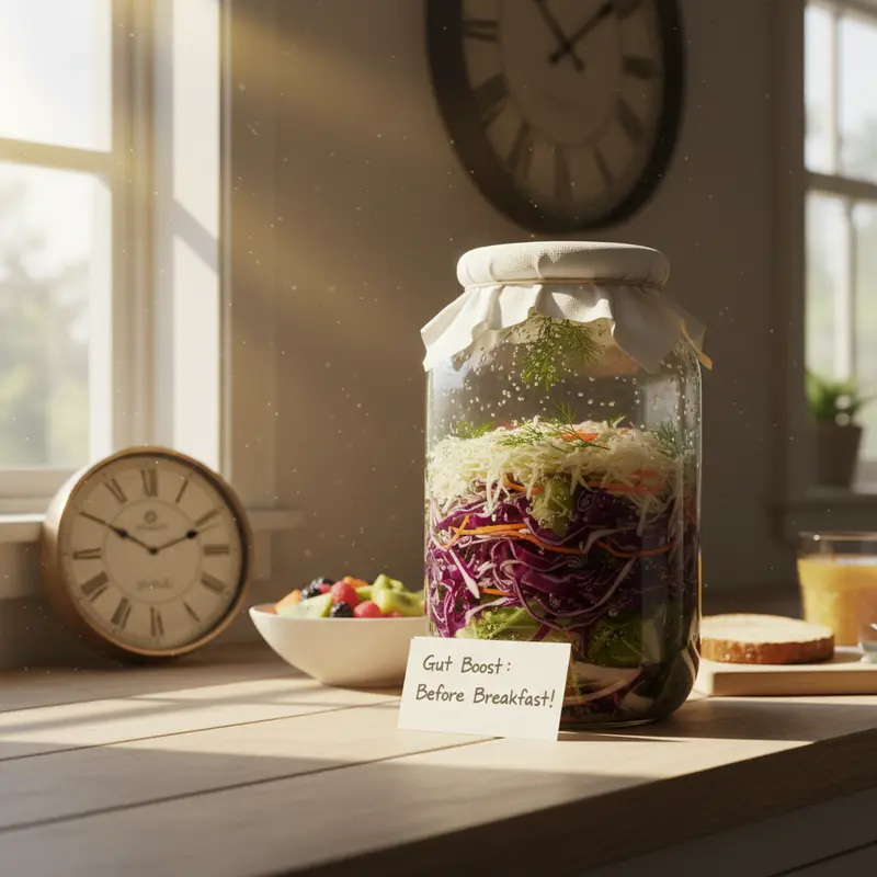 Morning sauerkraut consumption for gut health