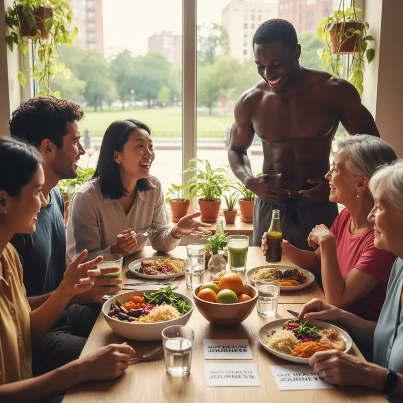 Diverse user testimonials on gut health benefits