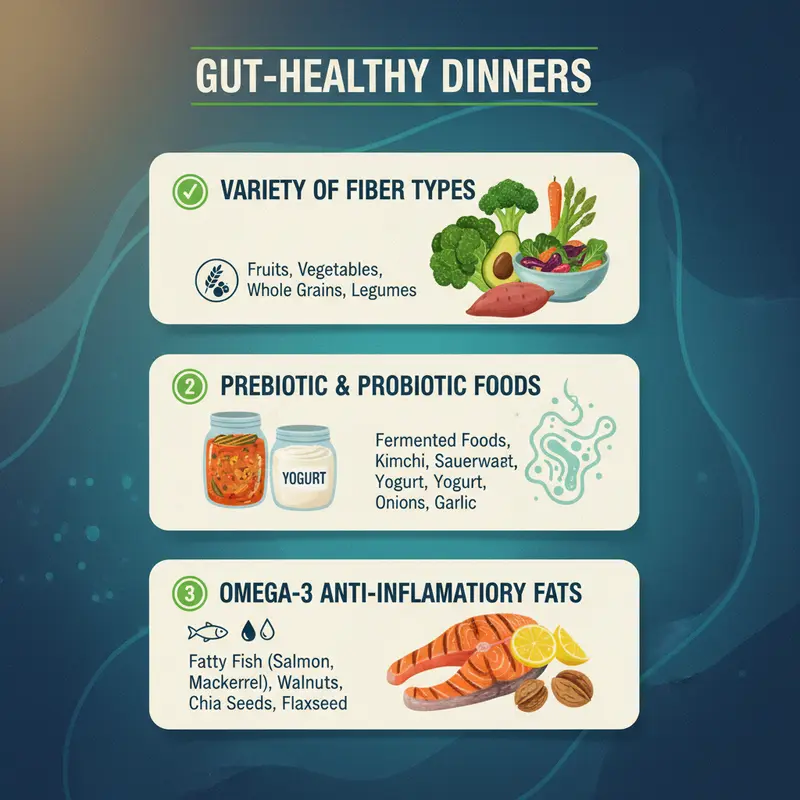 Checklist of gut-healthy dinner components
