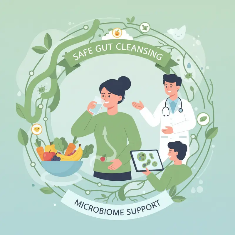 Illustration of safe gut cleansing habits