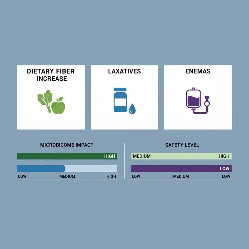 Infographic comparing gut cleansing methods and microbiome impact
