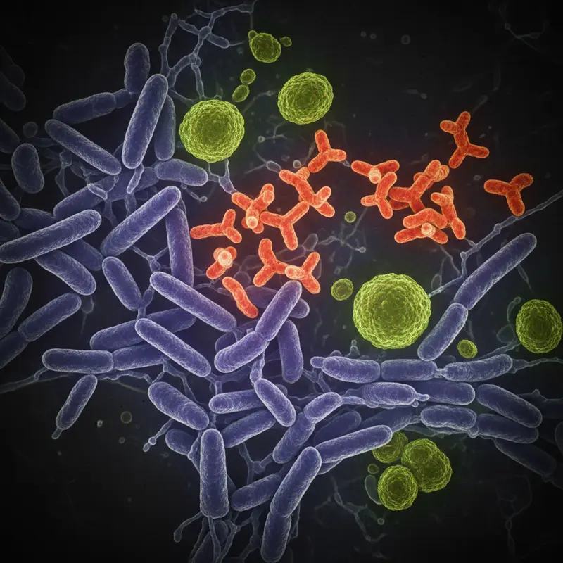 Probiotic bacteria strains under microscope