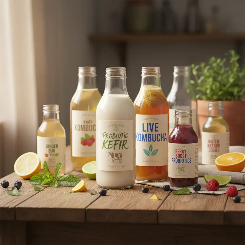 
Fermented gut health drinks: kefir and kombucha