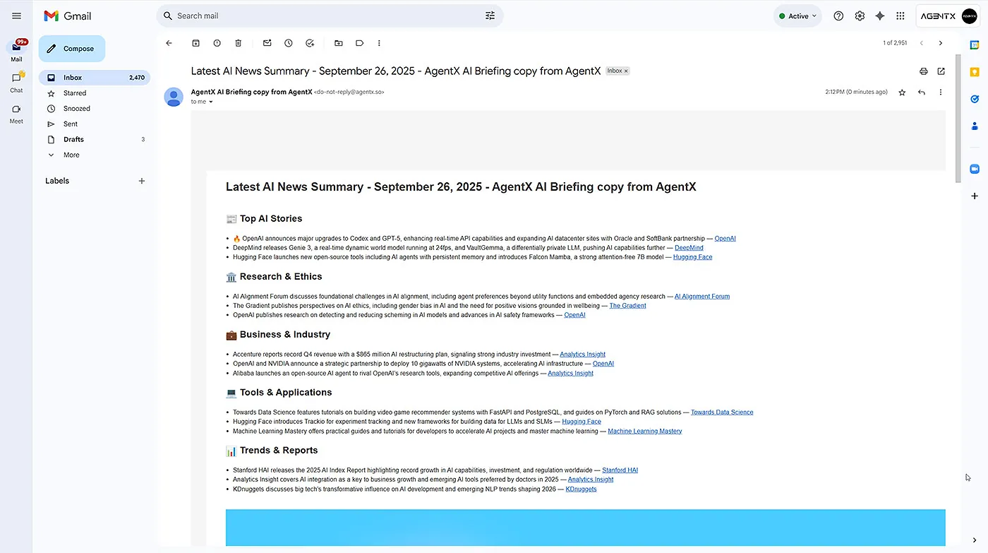 AI news briefing summary