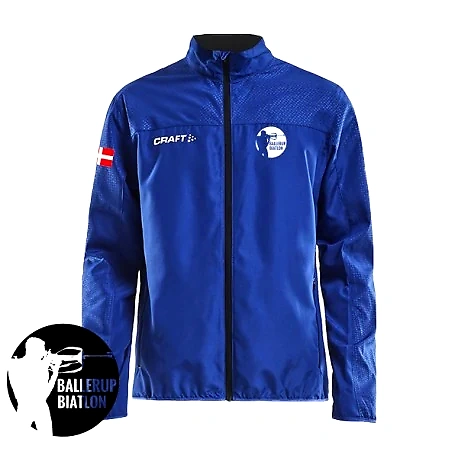 Ballerup Biatlon løbejakke. Blå jakke med logo.