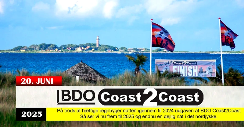 BDO Coast2Coast målstregen. Smukt natursceneri. 2025.
