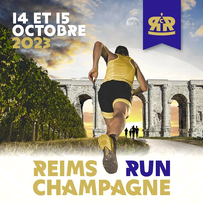 Løber ved Porte de Mars i Reims. Champagnegaloppen 2024.