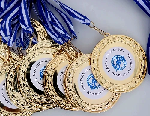 Medaljer fra tidligere Fredericia Randdal Cannonball løb.