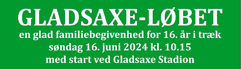 Gladsaxe-Løbet 2024. Søndag d. 16. juni kl. 10.15 ved Gladsaxe Stadion.