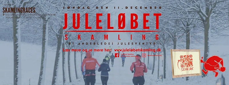 Juleløbet Skamlings vinterløb. Løbere i snelandskab. Tilmeld dig!