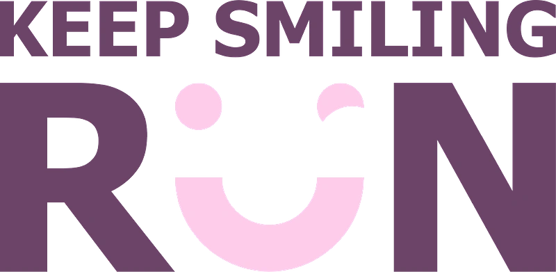 Logo for Keep Smiling Run with a happy face.