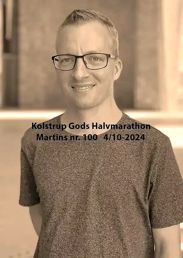 Løber nr. 100 ved Kolstrup Gods Halvmarathon 2024.