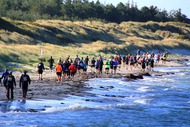 Læsø Ultra løbere på stranden. Smukt billede af løbet.