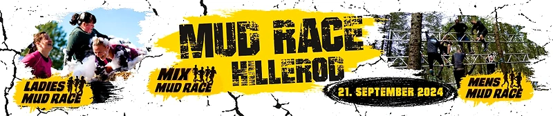 Mud Race Hillerød 2024. Billeder af løbet med både kvinder og mænd.