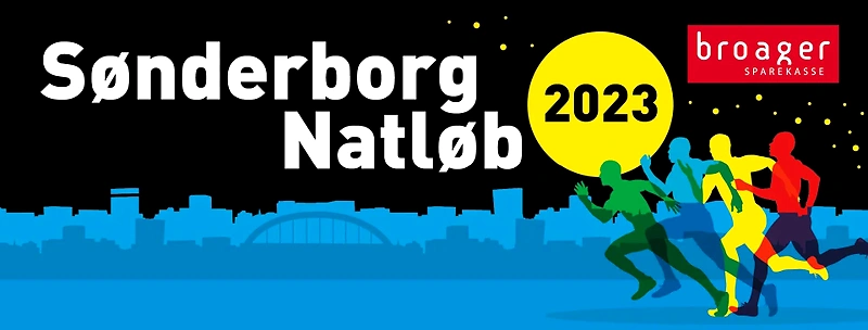 Sønderborg Natløb 2023 - løbere i silhuet mod bybillede.