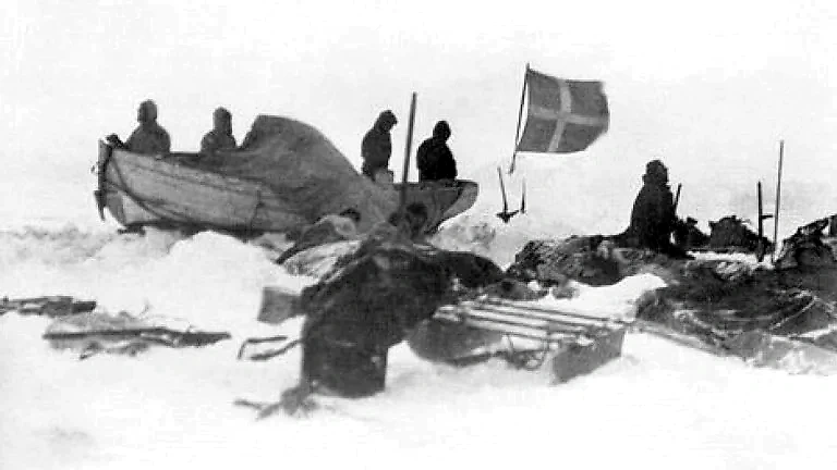 Historisk foto af Grønlandsfarere. Relevante for løbets tema.