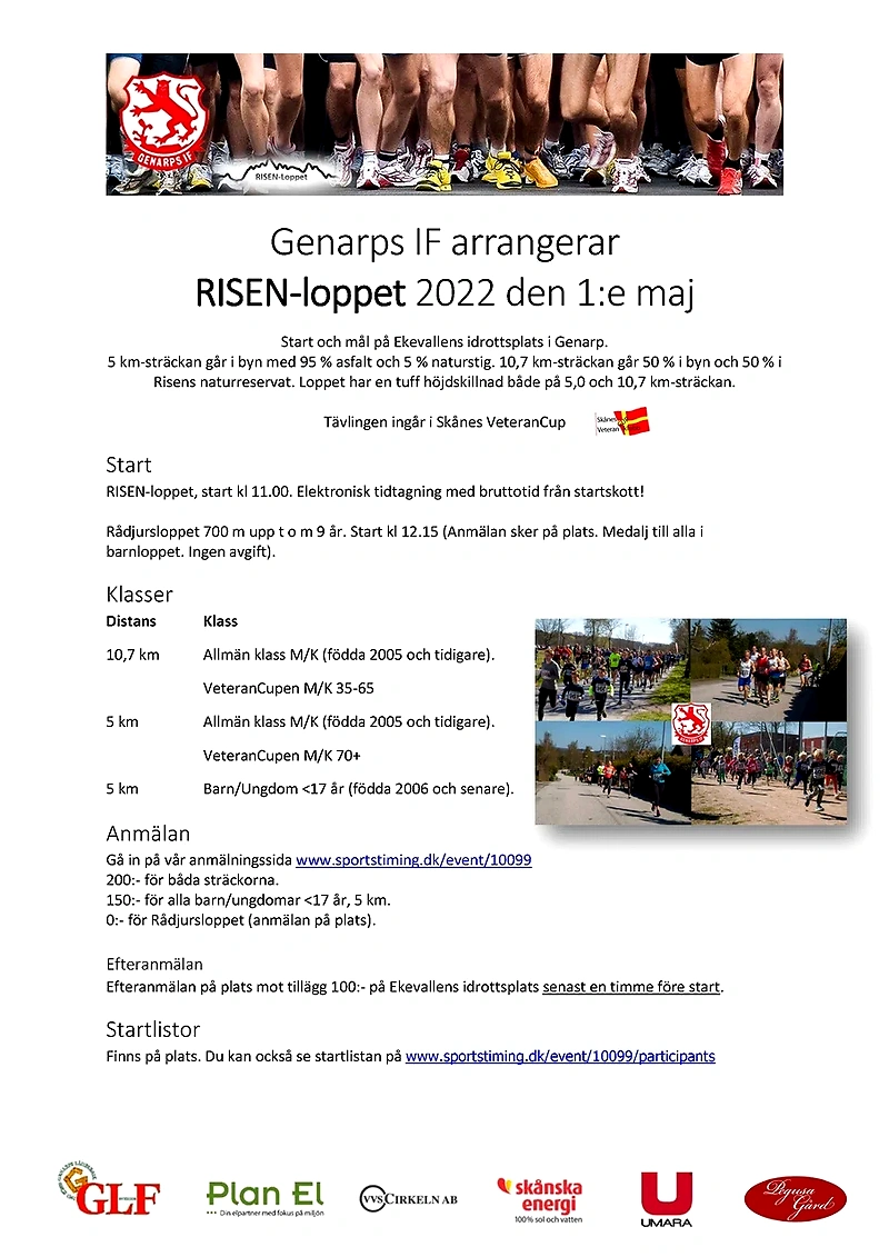 RISEN-loppet 2022 info. Start, klasser, tilmelding.
