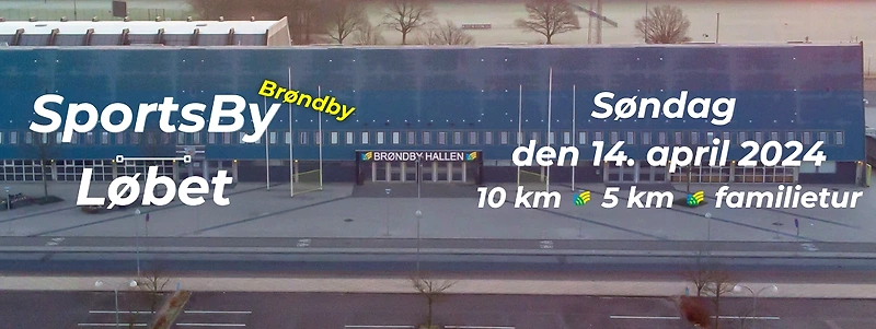 SportsBy Løbet 2024 ved Brøndby Hallen. 10km, 5km og familietur.